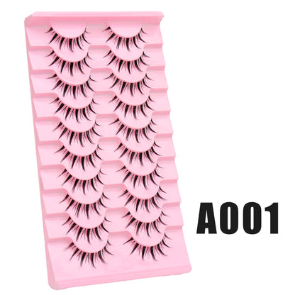 10 Pairs of Spiky Anime False Lashes – Natural, Reusable, Lightweight Cosplay Lashes for Everyday & Costume Wear