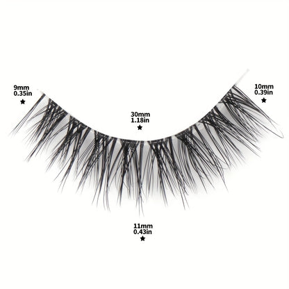 5 Pairs Transparent Stem False Eyelashes - Eye-End Elongated, Natural and Long, Fluffy and Curling, Charming Big Eyes Makeup