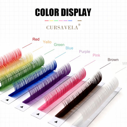 CURSAVELA Colorful Eyelashes High-Quality Synthetic Mink Colorful Lashes: 100pcs Professional Natural Individual Classic Eyelash Extensions Makeup Tool