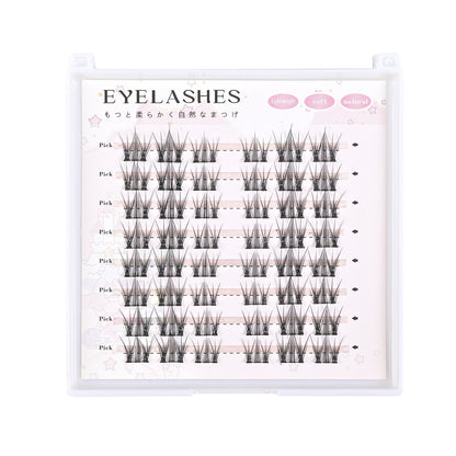 100 pcs Iceberg & Flower Sea False Eyelashes - Densely Curled, Natural-looking, with Firm Hairs, Soft & Delicate, Thin Black Stems