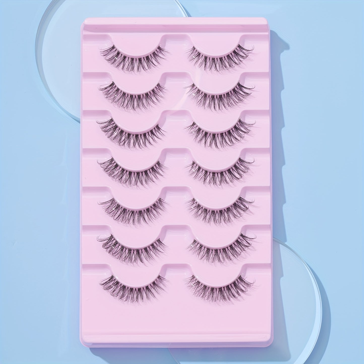 7 Pairs 3D Clear Band False Eyelashes: Crisscross Style for Natural Volume, Perfect for Daily Makeup