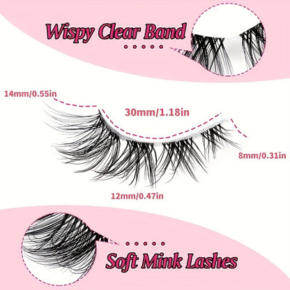 5 Pairs Cat Eye Natural False Eyelashes, End Elongated Anime Makeup False Eyelashes for Beginners & Makeup Artists, Perfect for Comic Eye Look