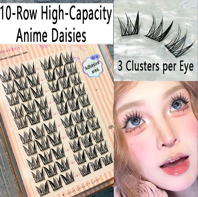 100pcs High-Capacity Glue-Free Daisy False Eyelashes - Natural Fairy Style, Perfect for Daily Wear and Beginners, Voluminous and Curly