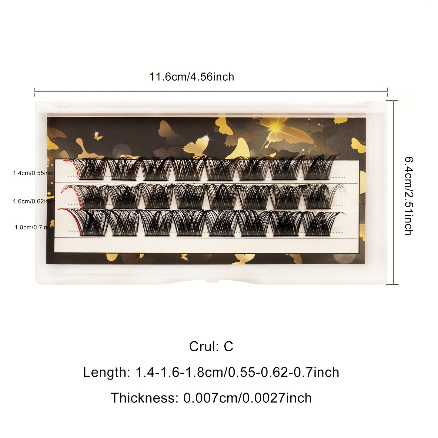 Individual DIY lashes 25mm  Clusters - D Curl Volume Handmade Individual Lash Clusters, At-Home Mixed Set