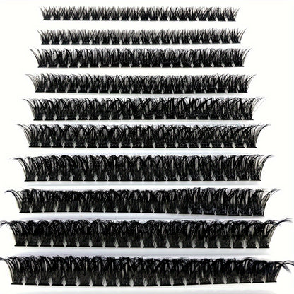 CURSAVELA 200pcs Deluxe Faux Mink Cluster Lashes – 60D/80D Fans, Mixed Lengths, Ultra-Soft for Easy DIY Extensions