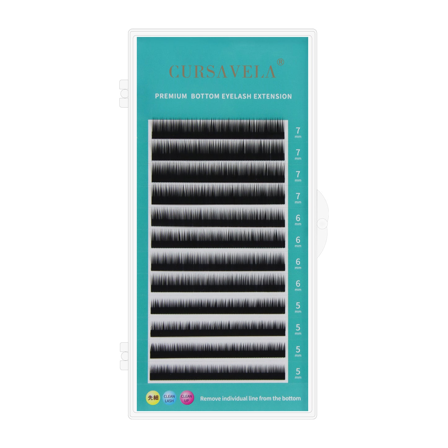 100 pcs Natural Short Bottom Lashes: 5mm, 6mm, 7mm J/B/C Curl Under Eyelashes Individual Lashes Eyelash Extension