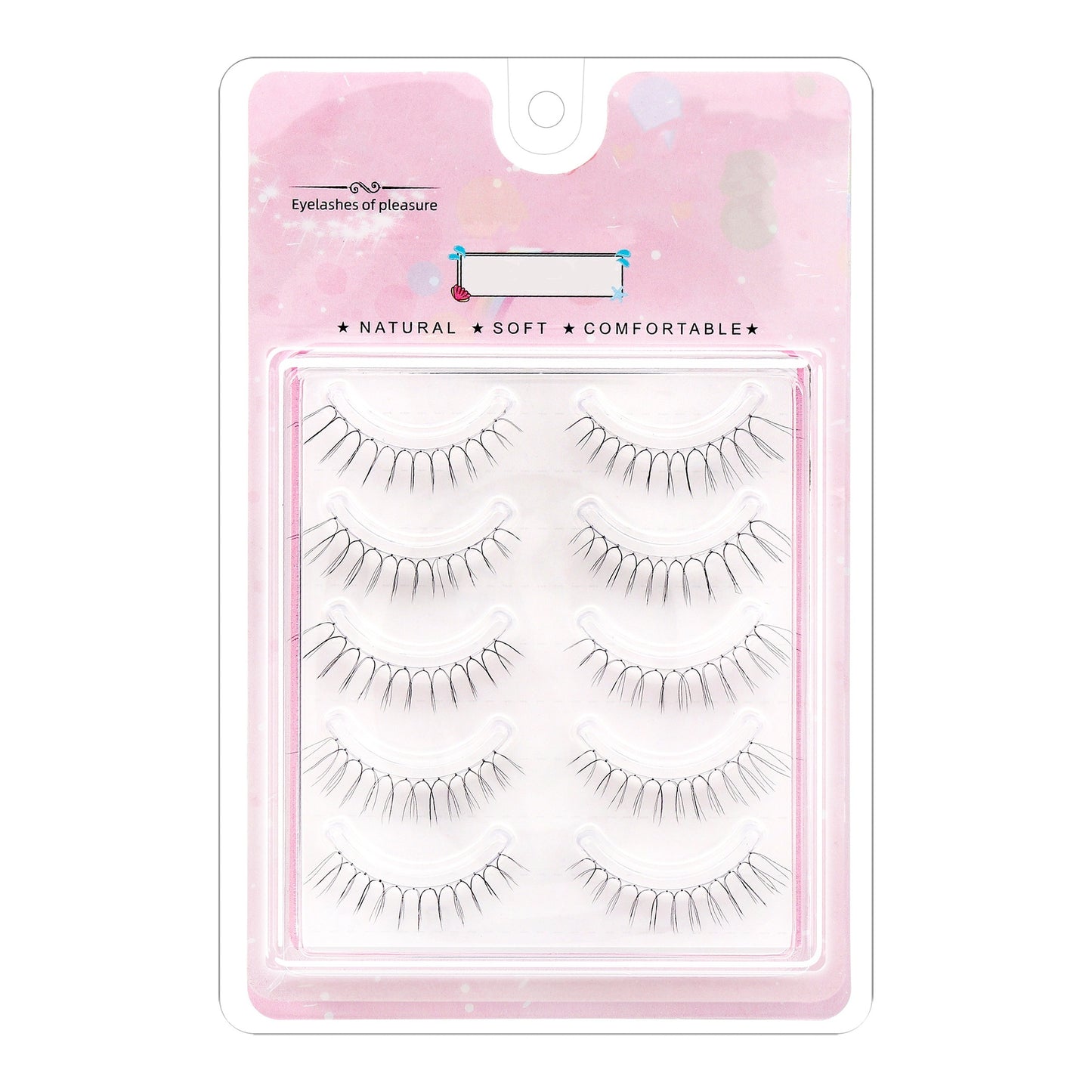 5 Pairs Self-Adhesive C Curl False Eyelashes, Mixed Lengths 6-9mm & 10-12mm - Reusable for Natural & Cosplay Looks