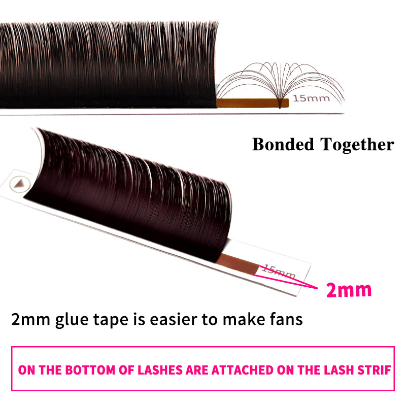 100pcs Brown Easy Fan Eyelashes Extensions – Chocolate Colored Auto-Fanning Blooming Volume Eyelash Fans