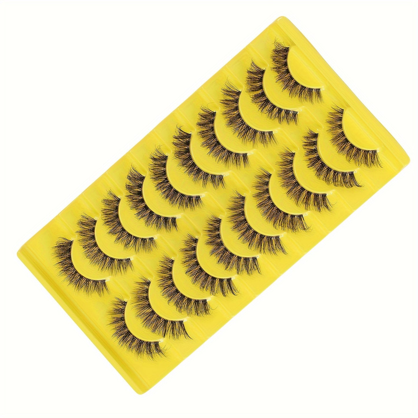 10 Pairs Luxurious 3D Faux Mink Volume False Eyelashes - Soft & Fluffy, Natural Look, Long & Dramatic - Reusable, Must-Have Kit for Glamorous Eyes