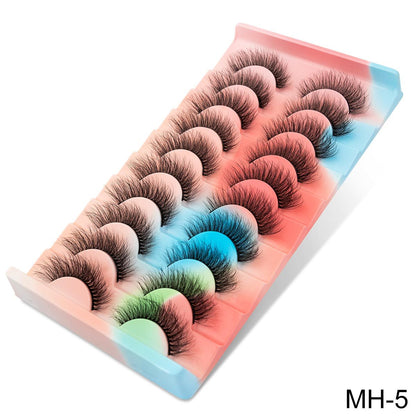 10 Pairs 3D Mink Eyelashes - Exquisitely Fluffy, Ultra Soft, Delicately Wispy, Utterly Natural, Stylish Cross Eyelash Extension, Highly Reusable, False Lashes Ideal for Makeup.