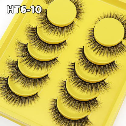 Classic Volume Eyelashes 100pcs 6 Pairs of Premium Short False Eyelashes for Lifting Eyes, Offering Thick and Authentically Natural Lashes