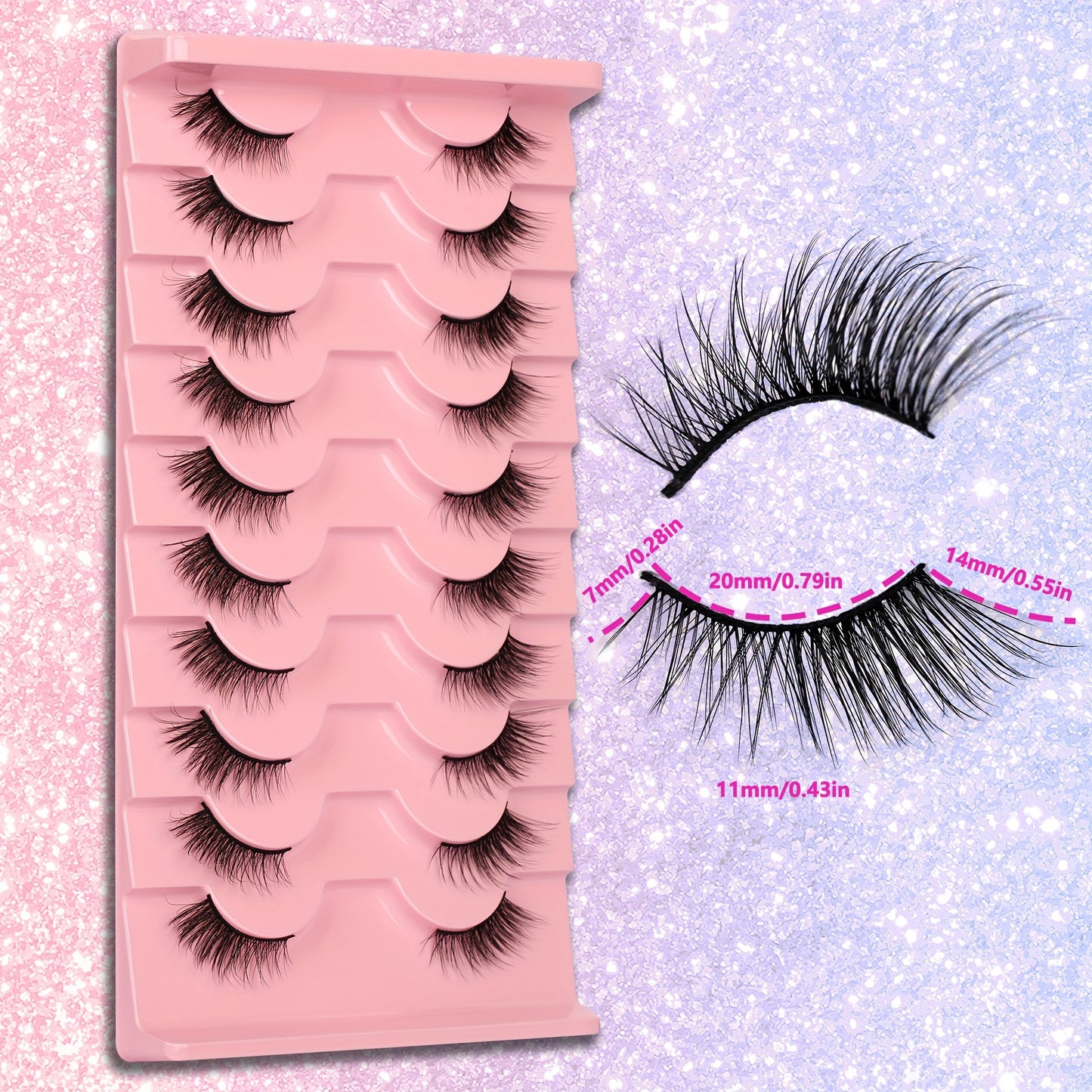 3D Crisscross Fluffy Half Eye Lashes - Soft, Reusable, Super Natural Extension False Eyelashes for Daily Makeup and Party - Easy to Apply, Long-Lasting, Comfortable Wear