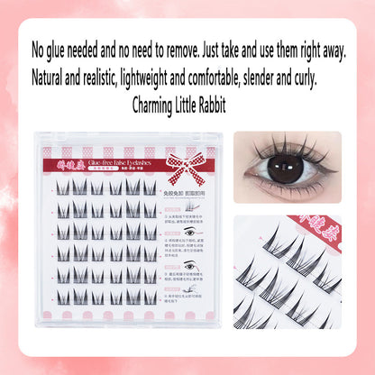 100pcs Wholesale Bestseller! Glue-free Self-adhesive False Eyelashes - Charming Little Rabbit, a Must-have for Beginners and Lazy People, Unlock the Natural, Pure and Innocent Look Effortlessly!