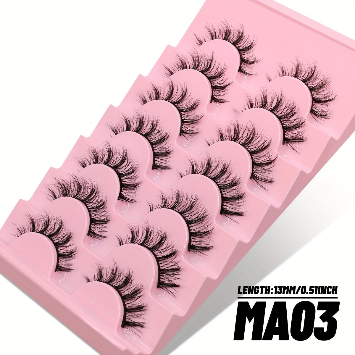 CURSAVELA 7 Pairs C Curl Luxurious 3D Faux Mink Manga Lashes - Natural Fluffy Cross Design