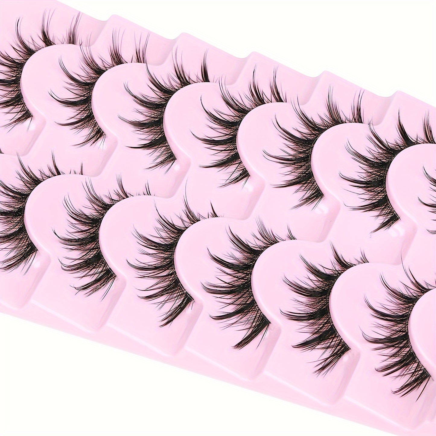 CURSAVELA 3D Anime Cosplay False Eyelashes - Ultra-Realistic, Lightweight & Reusable - Transparent Stem for Dramatic Asian Manga Look