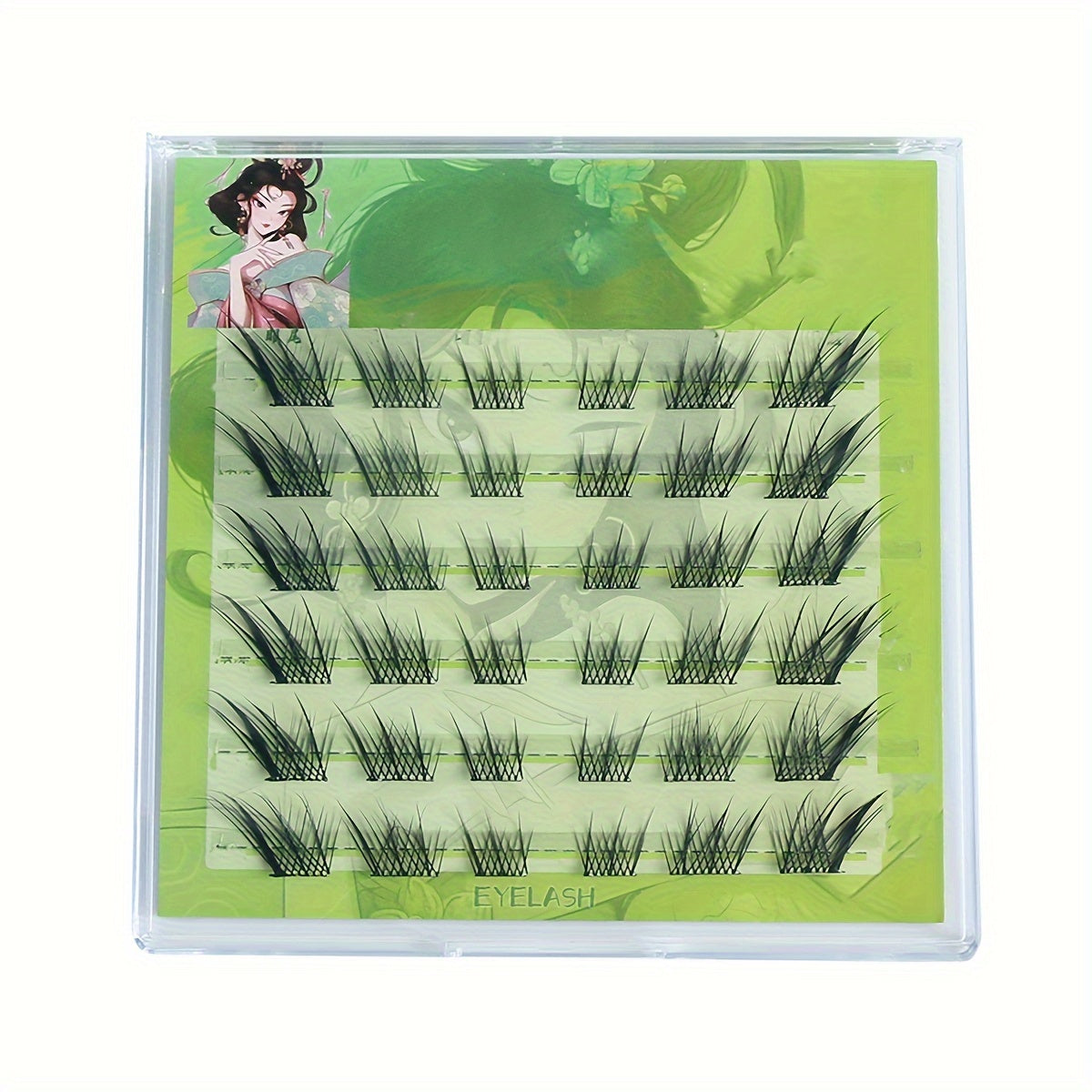 CURSAVELA 36 Cluster Self-Adhesive False Eyelashes Set - Cat & Fox Eye Styles, 10-14mm, C-Curl Volume for Dramatic & Natural Looks, Reusable