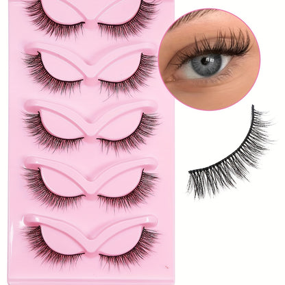 CURSAVELA C Curl 5 Pairs Handmade 3D Faux Mink Lashes - Fluffy, Soft, and Natural Look for Halloween