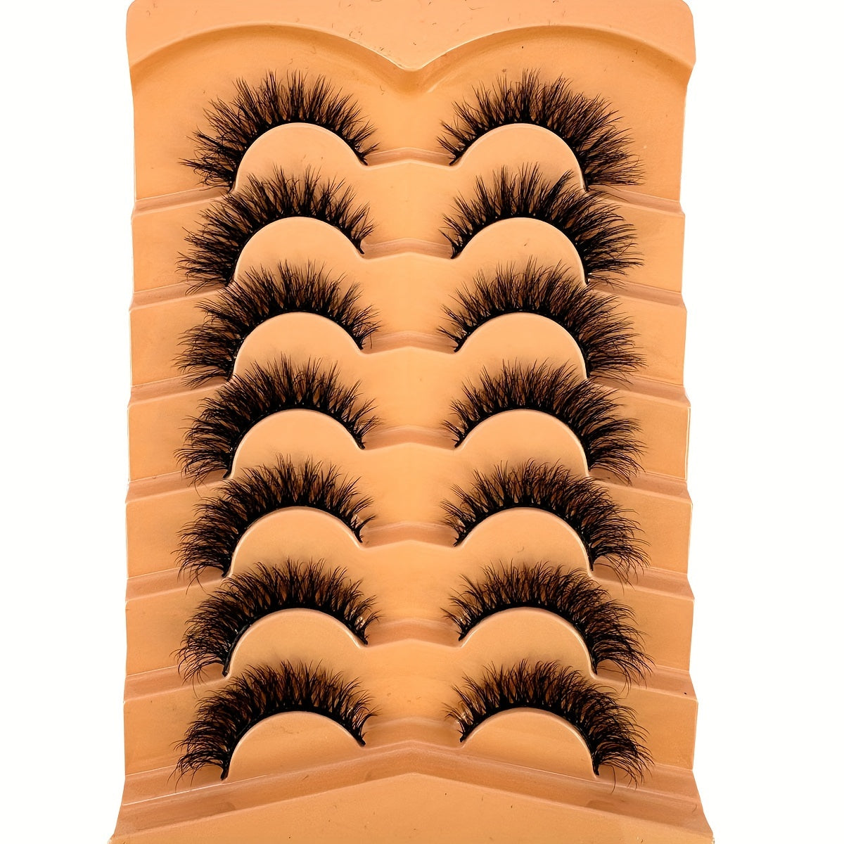 CURSAVELA 7 Pairs Faux Mink Lashes, Natural Look False Eyelashes, Wispy Cat Eye Lashes, Fluffy 3D Lashes, Natural Fake Strip Lashes