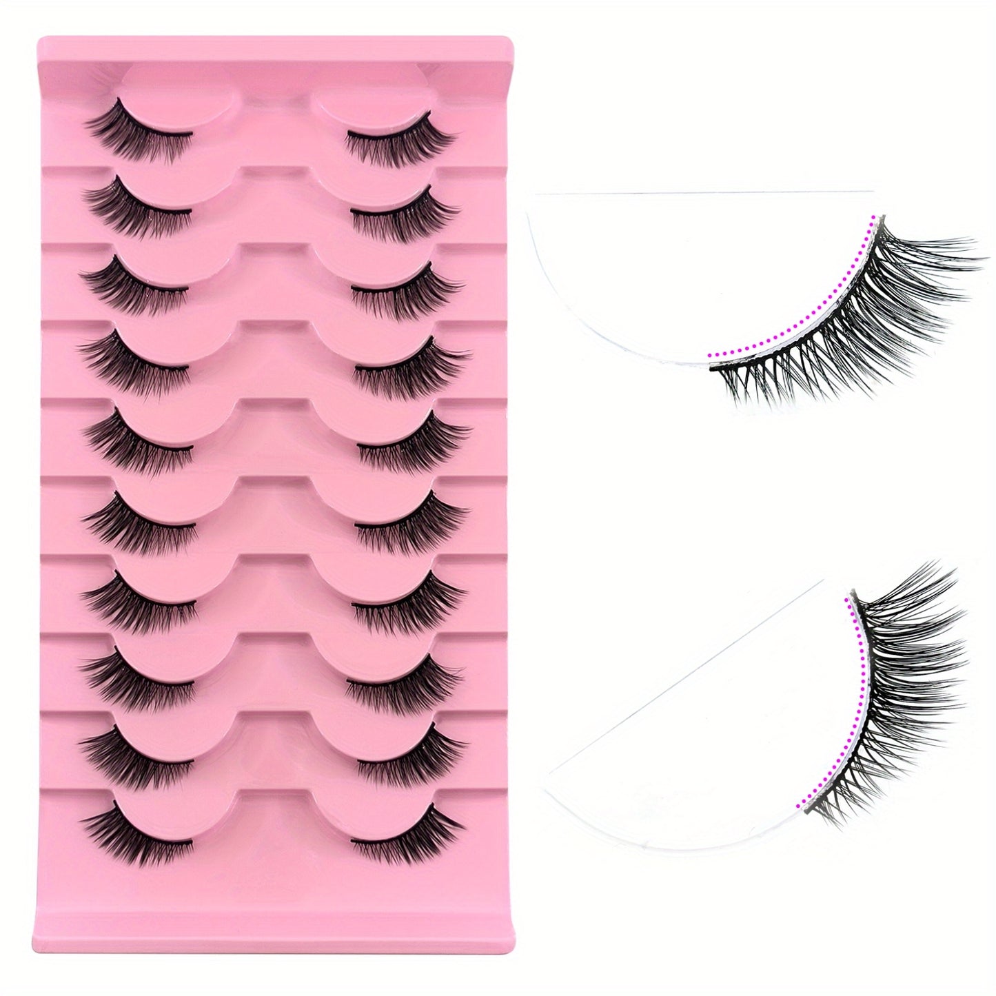 CURSAVELA 7/10/14 Pairs Natural Fluffy Faux Mink Lashes - Cat Eye Cluster Wispy Long and Short False Eyelashes for a Bold and Beautiful Look