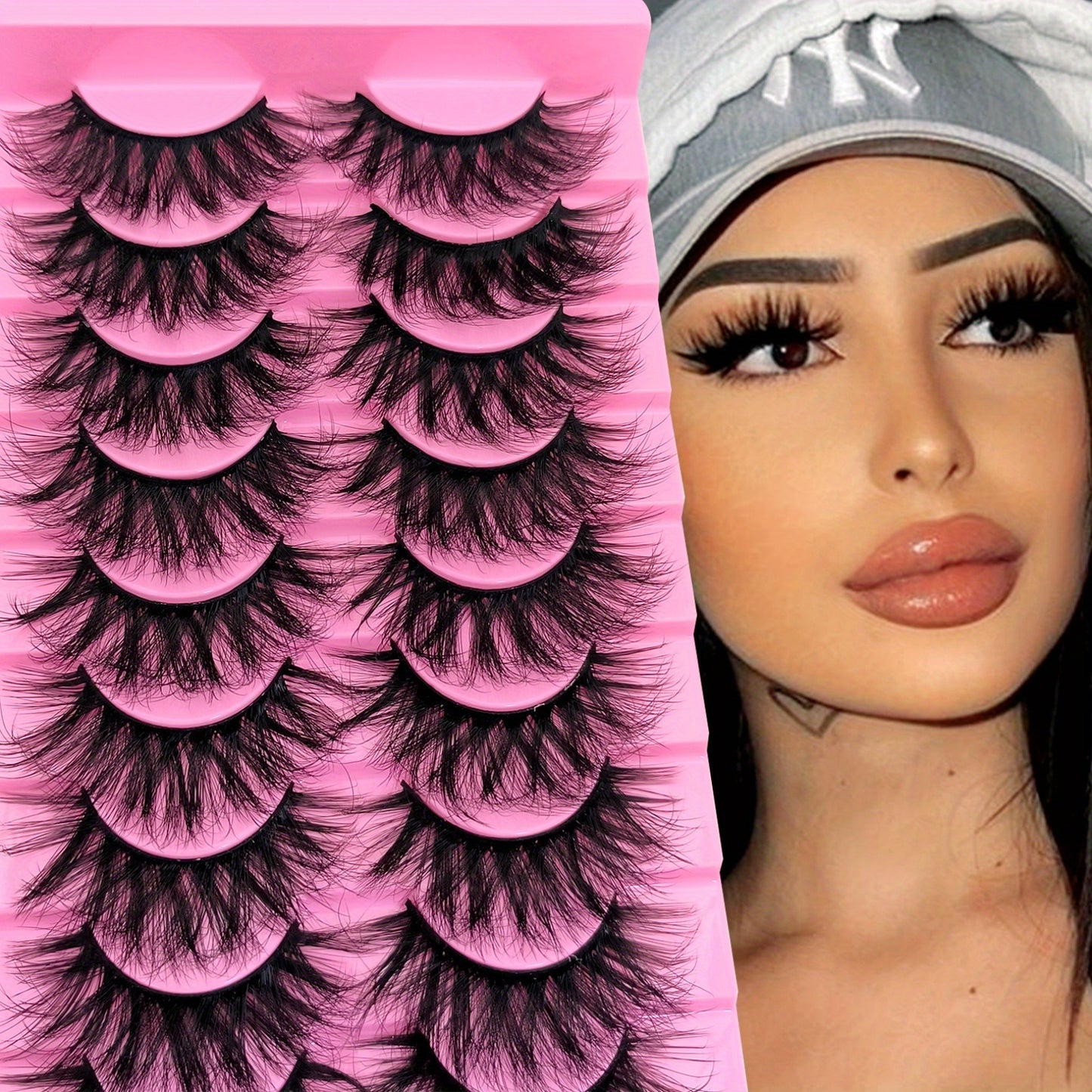 3/10 Pairs 3D Faux Mink Lashes, Wispy Natural Lashes, Long Thick Dramatic Volume False Eyelashes.