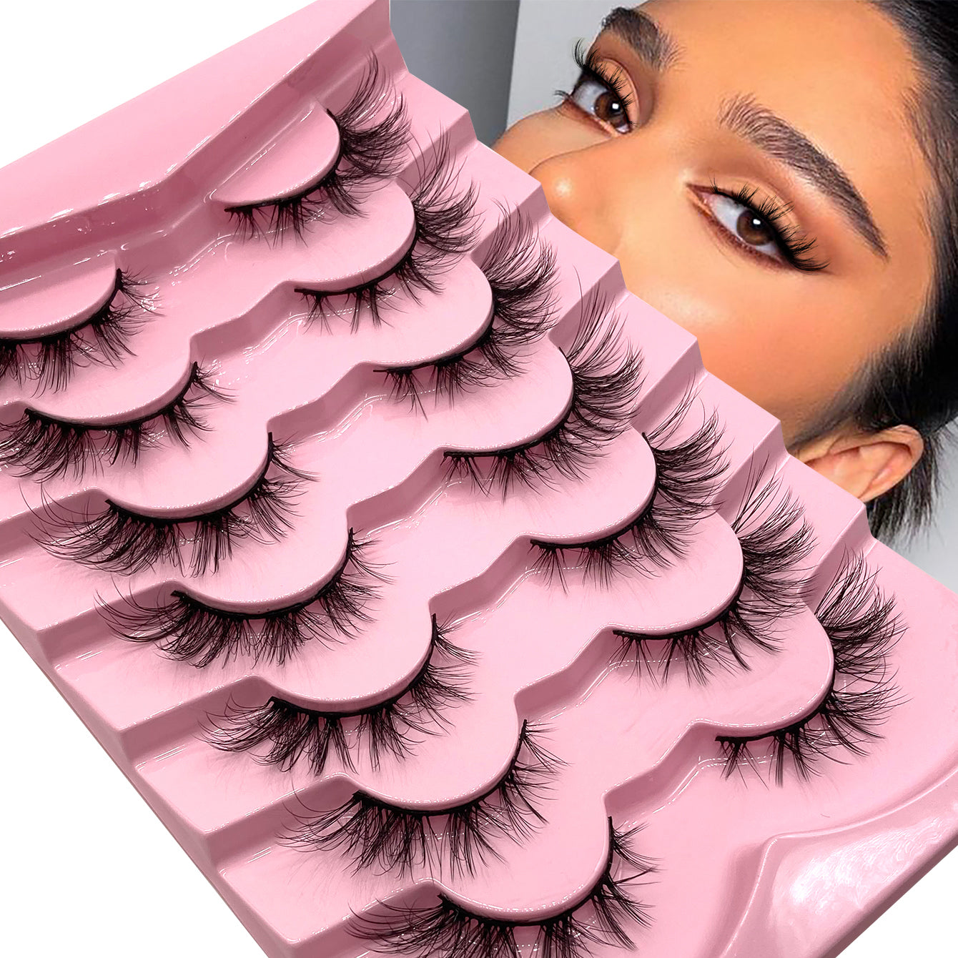 High-Quality Faux Mink Eyelashes, Natural Look, 5/7/10/13/20 Pairs, Reusable False Lashes for Everyday & Special Occasions