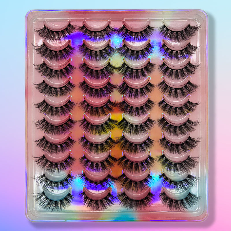 20 Pairs Natural False Eyelashes | 3D Faux Mink Lashes | Long Makeup Extensions | Perfect for Beauty and Valentine's Day Gifts for Women