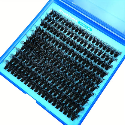 Luxe Faux Mink Eyelashes - D Curl, Thick & Fluffy Cluster Extensions, 10-16mm, DIY Individual Lashes for Beginners, Reusable