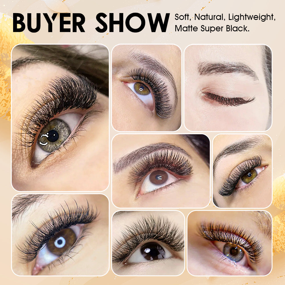 CURSAVELA W Pre-Made Eyelashes Premium Mink 3D,4D,5D,and 6D Pre-made False Eyelashes.W Shape for a Soft,Natural Look.