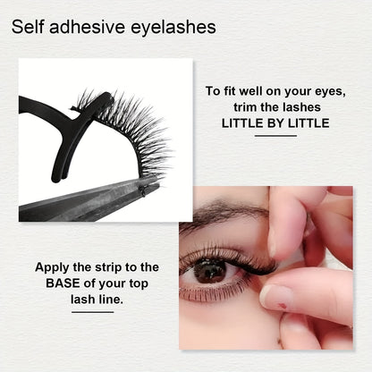 10 Pairs of Luxury Self-Adhesive Eyelashes - Natural Waterproof, Fluffy & Wispy, Lightweight & Long-Lasting.