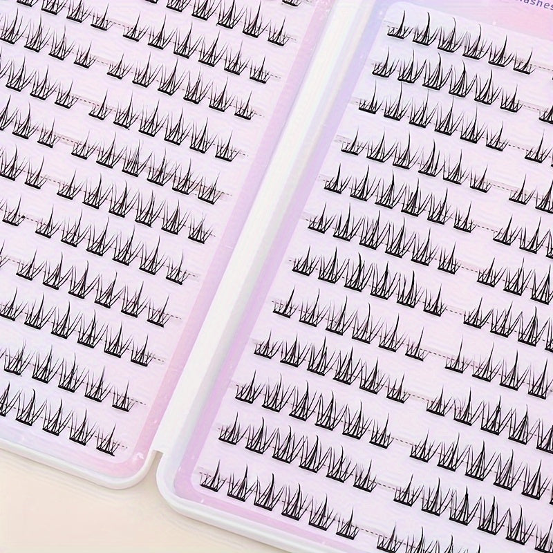 Individual DIY lashes 288 Clusters Self-Adhesive False Eyelashes Book, Mixed Styles,C Curl,0.05mm Thickness, Multiple Lengths 6-15mm.