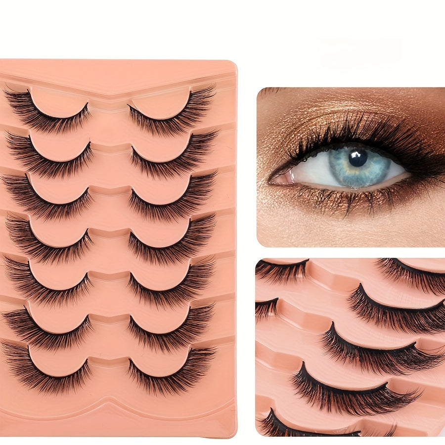 Luxury 3D Plush Cat Eye Fox Eye False Eyelashes - Thick, Fluffy, Lightweight, Suitable for Beginners | Multiple Styles Reusable Self-Adhesive Eyelashes (C/D Curl, 10-12mm/16-18mm/6-9mm)