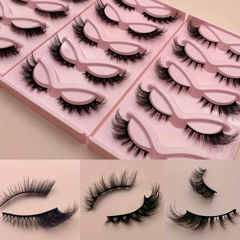 5 Pairs of Fox Eye Lashes, Winged Short Strip Lashes, Natural Cat Eye Effect, 3D Faux Mink, Lightweight and Breathable, Perfect for Daily Wear and Parties.