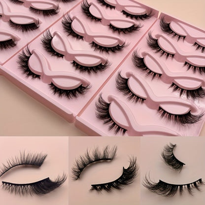 5 Pairs of Fox Eye Lashes, Winged Short Strip Lashes, Natural Cat Eye Effect, 3D Faux Mink, Lightweight and Breathable, Perfect for Daily Wear and Parties.