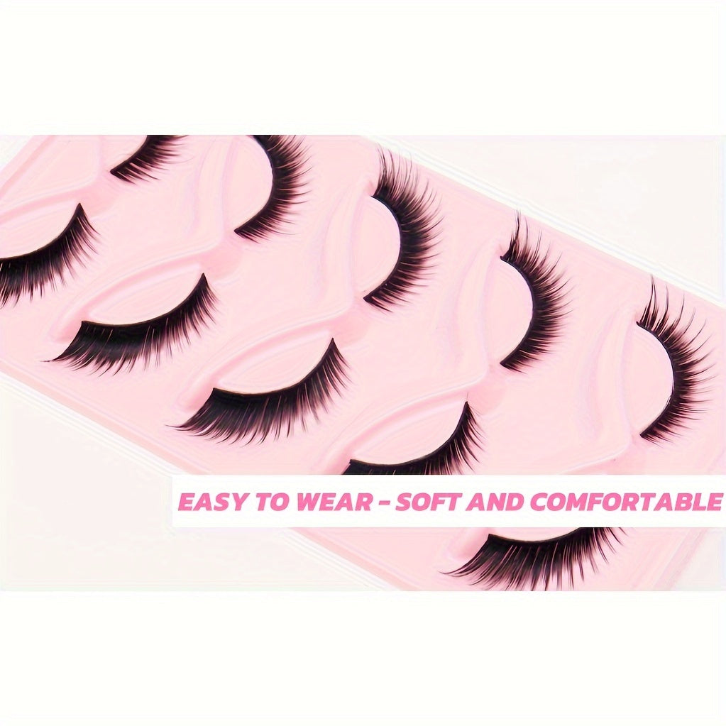 100pcs Fox Eye Mink Fake Eyelashes - Slanted Lengthening Extensions for Dramatic Halloween Makeup