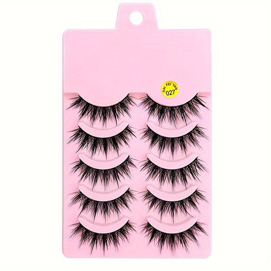 5 Pairs of Extra Long Crossed Big Devil False Eyelashes - Enchanting Voluminous Comic Stage Makeup Lashes with No Fragrance