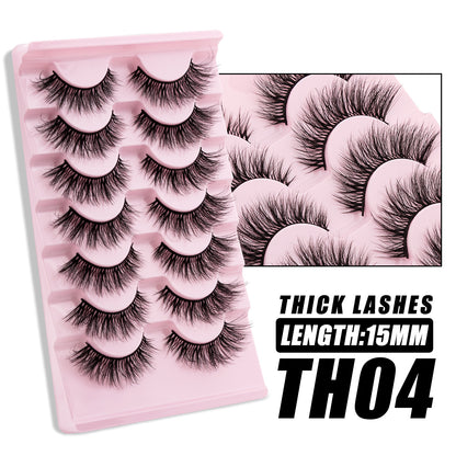 7 Pairs of Luxurious 3D Cat Eye Mink Lashes - Realistic, Long-Lasting, Reusable, Cruelty-Free.