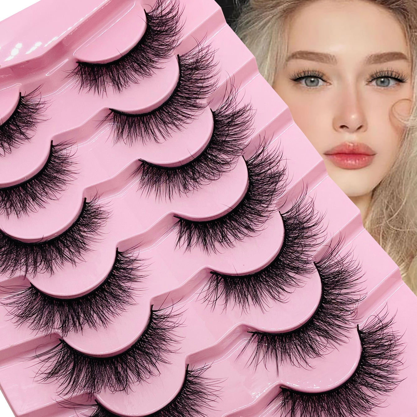 High-Quality Faux Mink Eyelashes, Natural Look, 5/7/10/13/20 Pairs, Reusable False Lashes for Everyday & Special Occasions