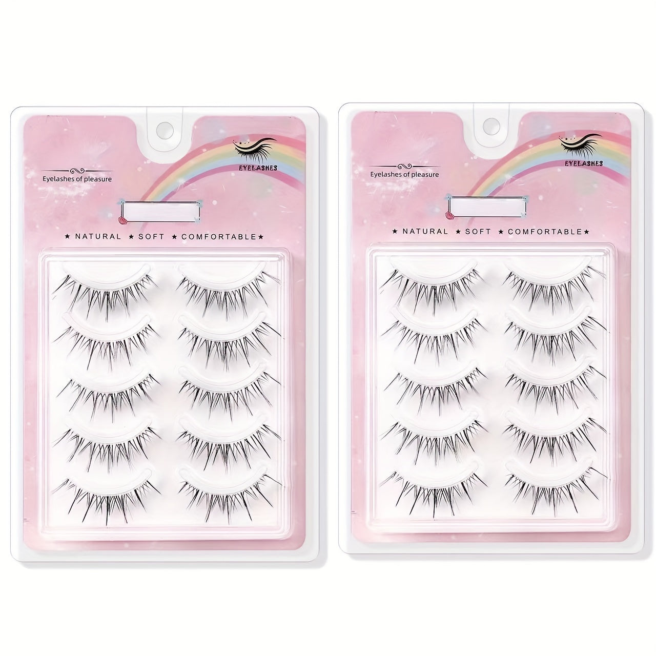 Transparent Stem Wavy False Eyelashes - Reusable, Easy to Apply, Natural Look, Eye Makeup Beauty Accessory for Enhanced Eye Appeal