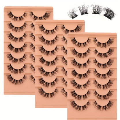 Classic Volume Eyelashes Natural clustered eyelashes, D curly eyelash extensions, fake eyelashes, DIY eyelash extensions.