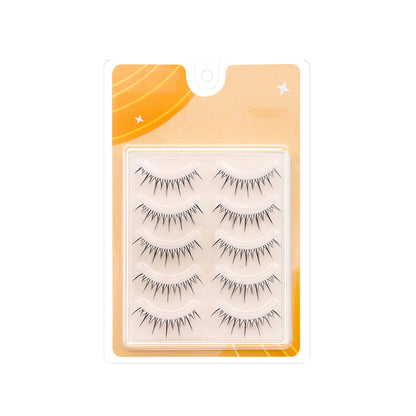 100 pcs Little Devil One-Piece Full Strip Lashes | Realistic Natural Transparent Band Lashes | 5 Pairs of Voluminous Eyelashes Wholesale