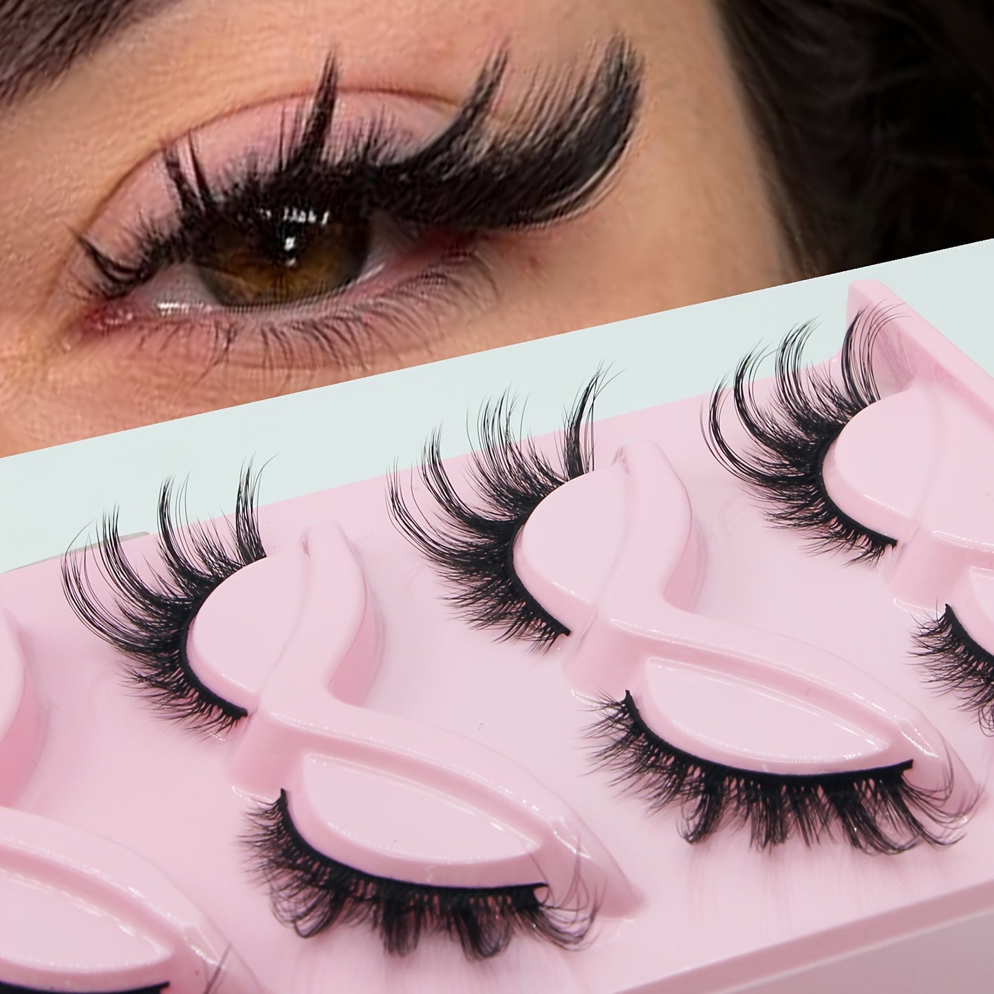 3D Fluffy Fox Eye False Eyelashes - Natural Look, Faux Mink, Cat Eye, Lightweight, Reusable, Dramatic Volumel Occasions