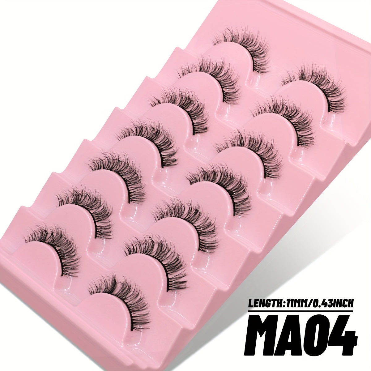 CURSAVELA 7 Pairs C Curl Luxurious 3D Faux Mink Manga Lashes - Natural Fluffy Cross Design