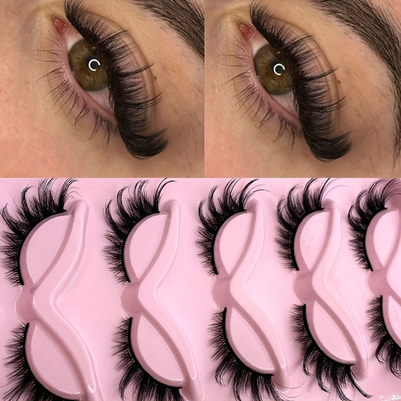 CURSAVELA 5 Pairs Fox Eye Lashes - Wispy Faux Mink Eyelashes, Fluffy Fairy Cat Eyelashes, 9D Spiky Tips False Eyelashes.