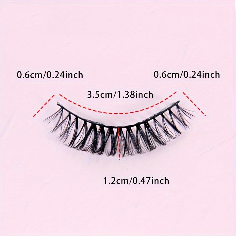 10 Pairs D-Curl False Eyelashes, Lightweight Natural Wispy 3D, 6-12mm Length, Reusable, Doll Eyes, Role Play