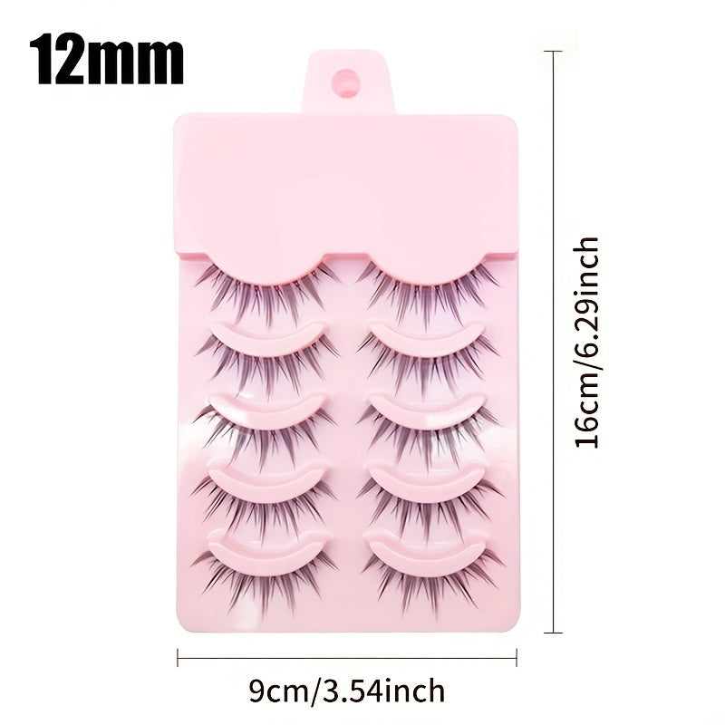 Manga Anime Lashes | Soft Natural Thick False Eyelashes | Pointed Cat Eye Effect | Daily Makeup | Wispy Style