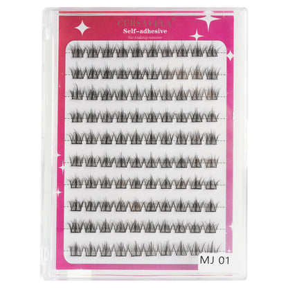 CURSAVELA DIY 100 pcs  Cluster Self Adhesive Eyelashes Natural Long Fake Eyelash Extension