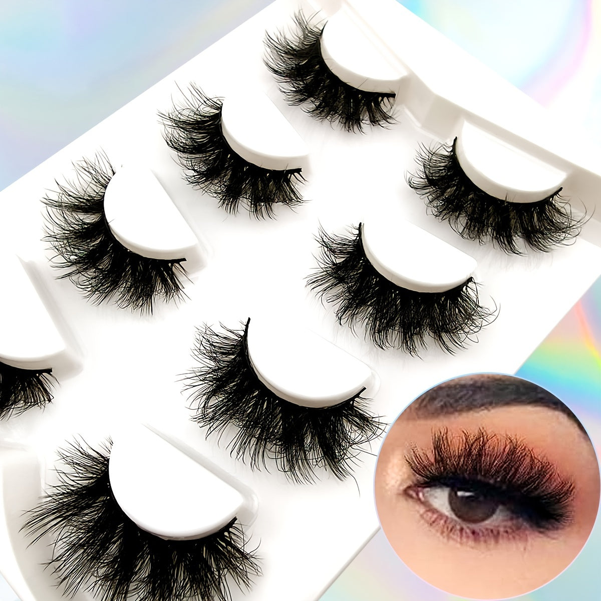 Classic Volume Eyelashes 4 Pairs of 18mm False Eyelashes – Fluffy Volume, Dramatic Faux Mink Strip Lashes