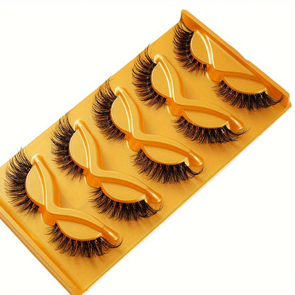 CURSAVELA 5 Pairs Fox Eye Lashes - Thick, Fluffy, Natural Look with Transparent Band, Cat Eye Style for Bold & Charming Eyes