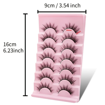 7 Pairs of Luxurious 3D Cat Eye Mink Lashes - Realistic, Long-Lasting, Reusable, Cruelty-Free.