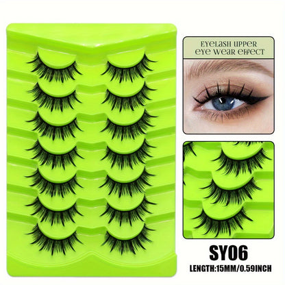 Easy Fan Eyelashes 7 Pairs Manga Lashes - Natural Individual Anime Lashes, Eyelash Extensions for Anime-Inspired Makeup